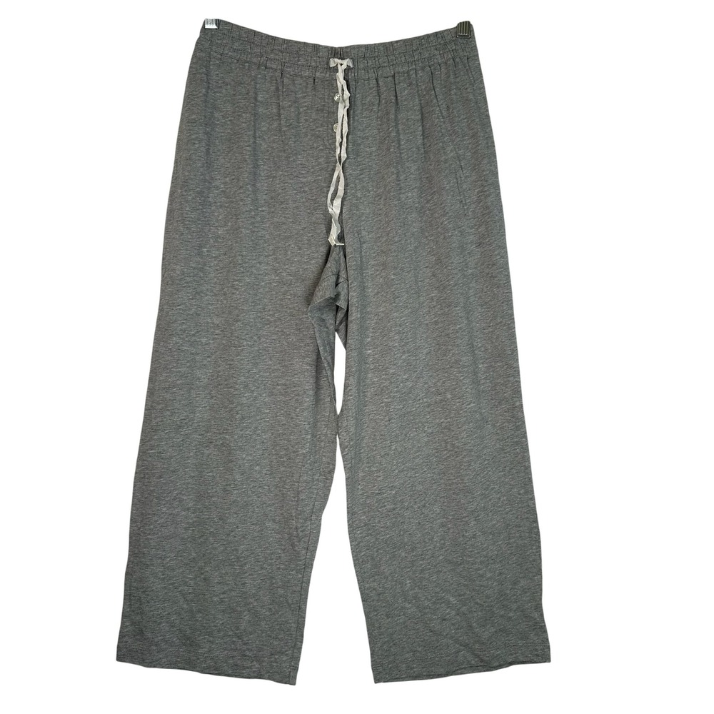 Simply Vera Vera Wang Gray Wide Leg Pajama Pants Large Heathered Cotton Blend